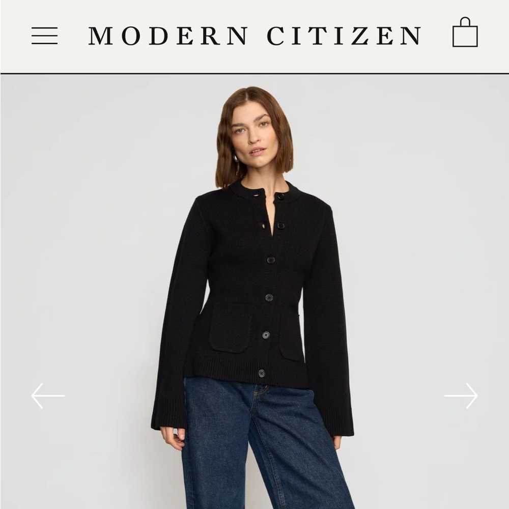 Modern citizen eames Black Button-Up Cardigan (alike Jenni Kayne cardigan)